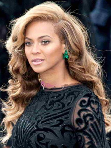 Lace Front Uten Smell Bølgete 22" Brun Ideell Beyonce Parykk
