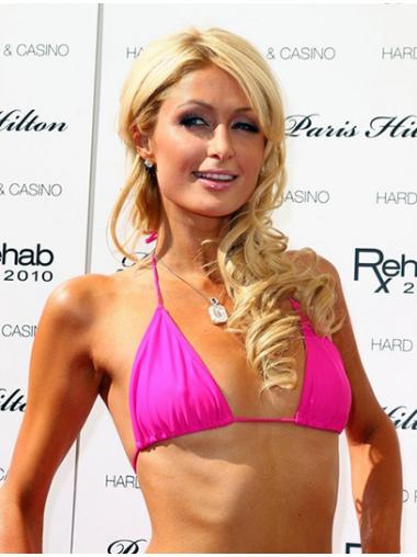 Blond Lang Bølgete Lace Front Uten Smell 20" Stilig Paris Hilton Parykk