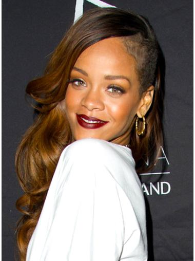 Maskinknyttet Bølgete 26" Flott Brasiliansk Remy Hår Rihanna Parykk