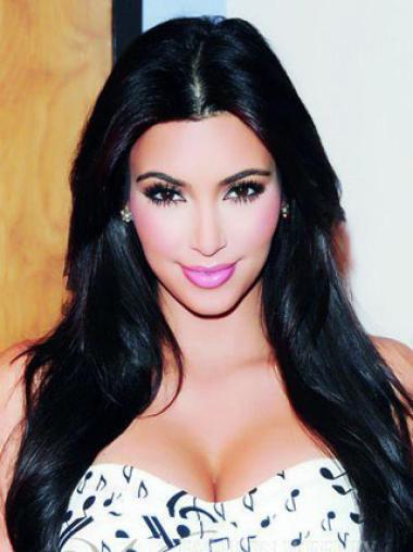 Lace Front Rett Svart Rabatt 20" Kim Kardashian Parykk