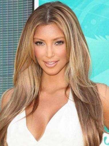 Full Lace Rett Blond Rimelig 20" Kim Kardashian Parykk