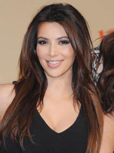 Full Lace Rett Auburn På Nett 20" Kim Kardashian Parykk