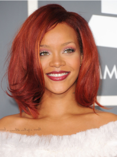Lace Front Bølgete 12" Billigste Remy Hår Rihanna Parykk