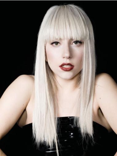 Rett 18" Billigste Syntetisk Lang Lady Gaga Parykk