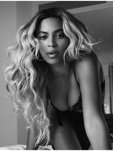Maskinknyttet Uten Smell Krøllete 24" Blond Beleilig Beyonce Parykk