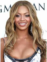 Syntetisk Flott Blond 16" Lang Maskinknyttet Beyonce Parykk